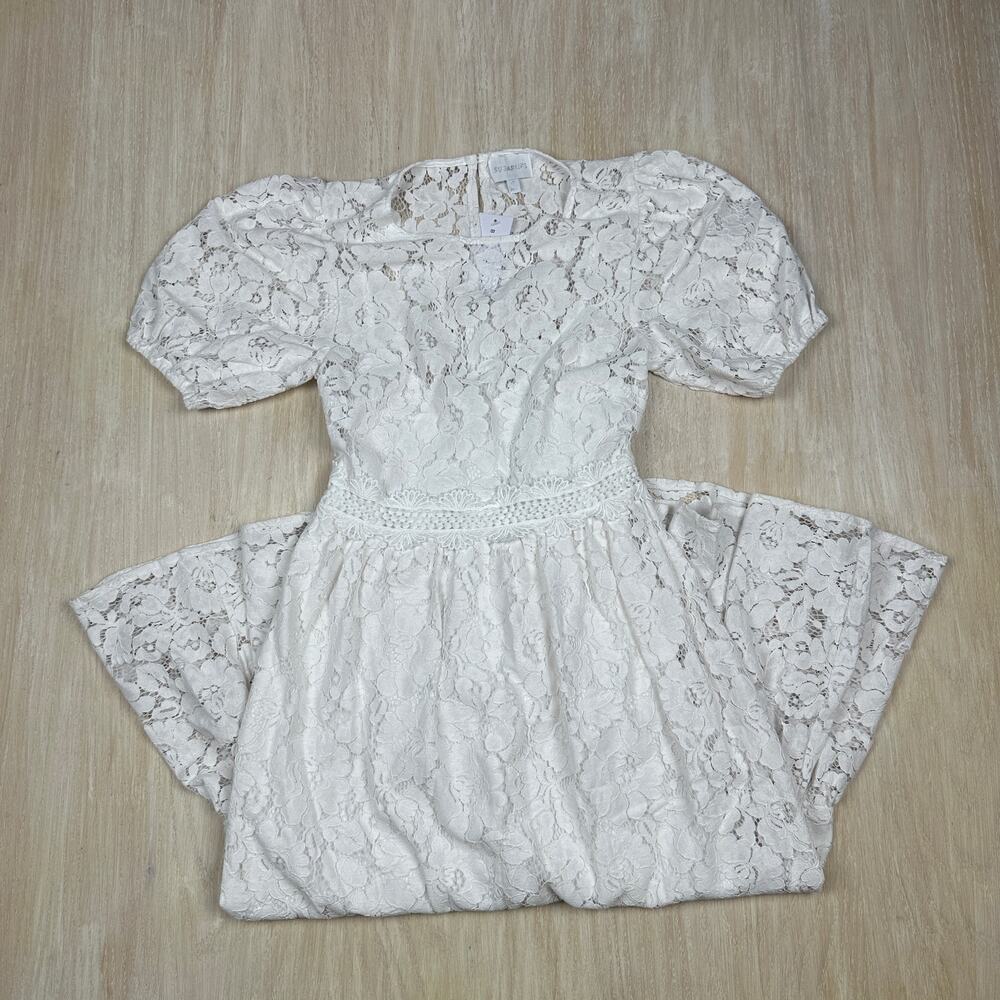 NWT Sugarlips Baltic Born White Fleur De Lis Romantic Garden Party Midi Dress XS